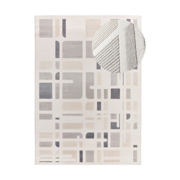 Tappeto grigio chiaro/avorio 80x150 cm Flora – Universal