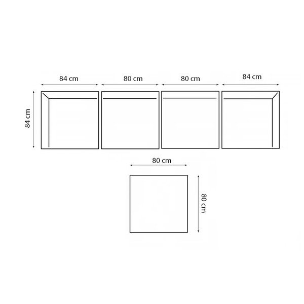 Set da giardino grigio in legno di teak per 4 persone Aruba - HSM collection-image-3