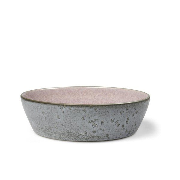 Ciotola da portata in gres grigio con smalto interno rosa Mensa, diametro 18 cm - Bitz