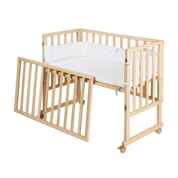 Lettino di colore naturale con ruote 90x45 cm Star Magic – Roba-image-4