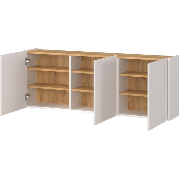 Armadietto color crema con effetto rovere da appendere 138x52x25 cm Libbiano – Germania-image-2