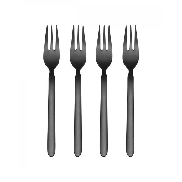 Set di forchettine da dolci nero in acciaio inox 4 pz per 4 persone Stella – Blomus