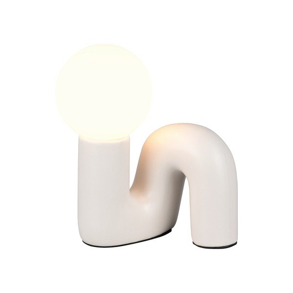 Lampada da tavolo avorio in ceramica (altezza totale 21,5 cm) Quinn – Reality-image-2