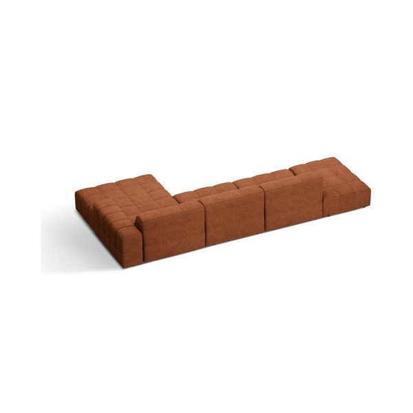 Divano angolare color terracotta (con penisola a destra/con chaise lounge) con rivestimento in ciniglia Chicago – Cosmopolitan Design-image-2