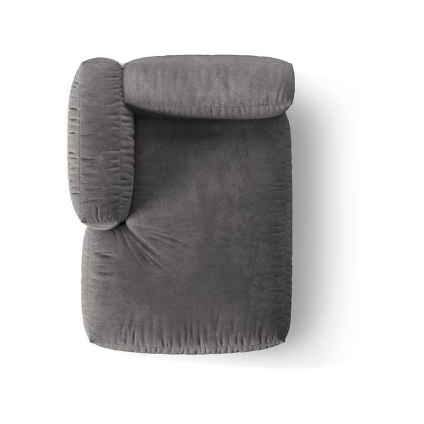 Parte divano componibile grigio (con penisola a sinistra) con rivestimento in velluto Martina – Micadoni -image-3