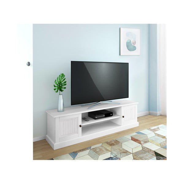 Mobile TV bianco in legno di pino 45x40 cm Mille - Støraa-image-1