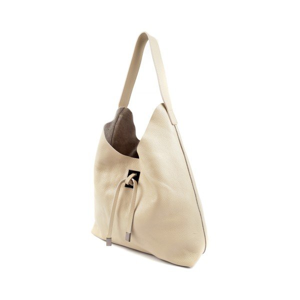 Béžová kožená kabelka Roberta M Halum Beige-image-3