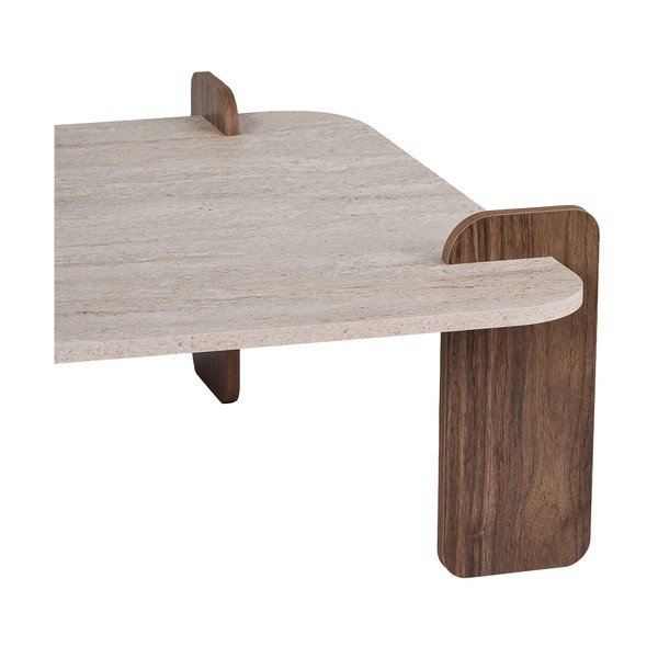 Tavolino da salotto beige 90x90 cm Marais – Nordure-image-4