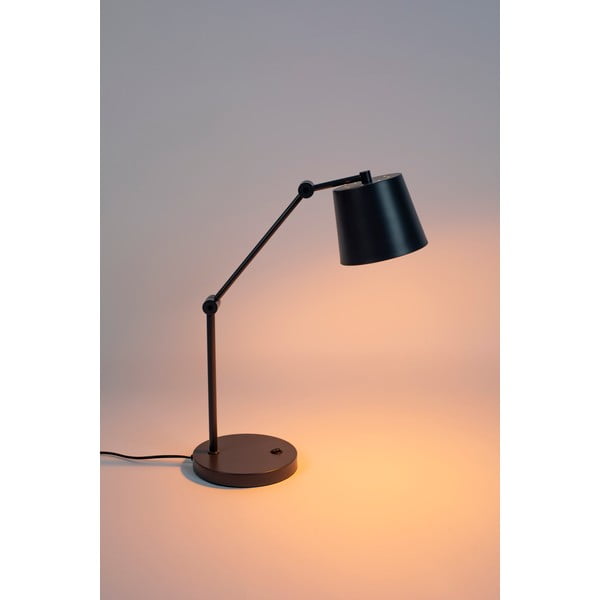 Lampada da tavolo nera con paralume in metallo (altezza 60 cm) Hajo - White Label-image-1