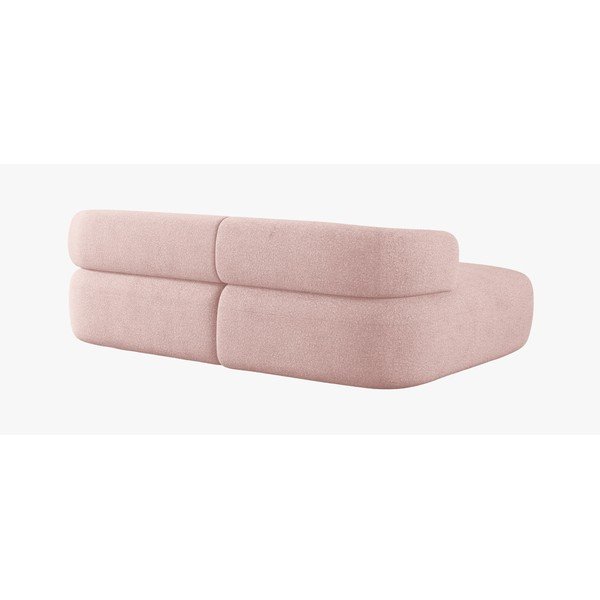 Divano angolare rosa chiaro (con penisola a sinistra/con chaise lounge) con rivestimento in bouclé Jenny – Micadoni -image-2