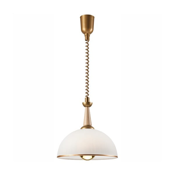 Lampadario in colore naturale dorato con paralume in vetro ø 30 cm Ciara - LAMKUR