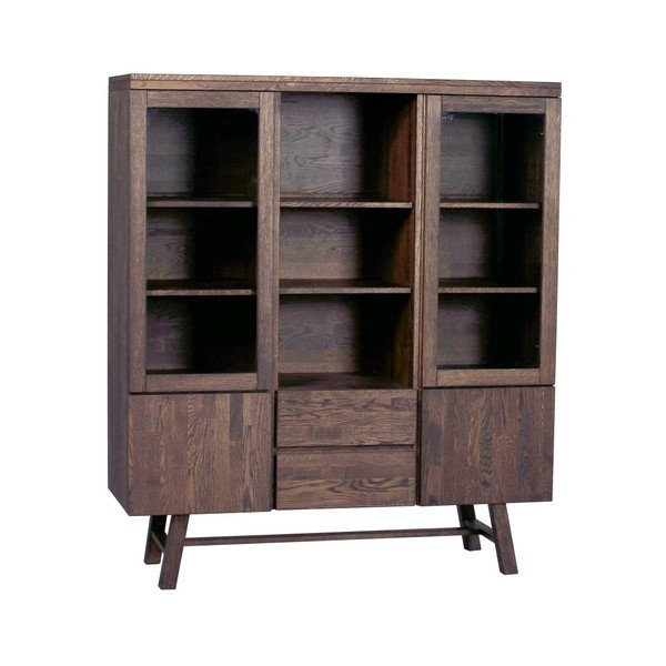 Vetrina in rovere marrone scuro Brooklyn - Rowico-image-1