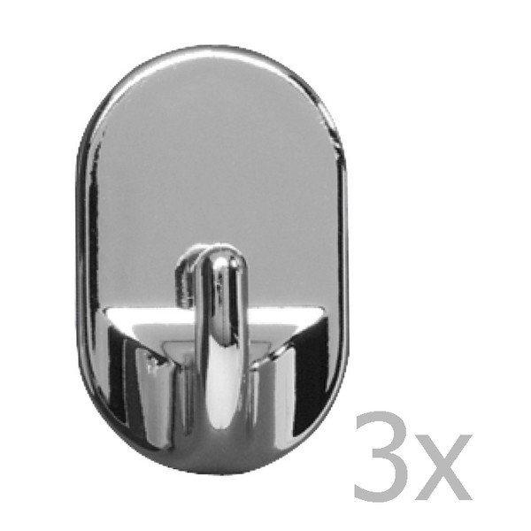 Set di 3 ganci ovali medi Cromo - Wenko-image-1