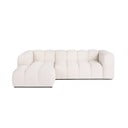 Divano angolare color crema (con penisola a sinistra/con chaise lounge) con rivestimento in velluto Cube – Bonami Selection