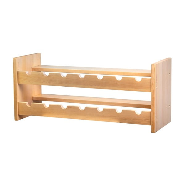 Portabottiglie da parete in legno di pino in colore naturale numero di bottiglie 14 Carol - Kalune Design-image-2