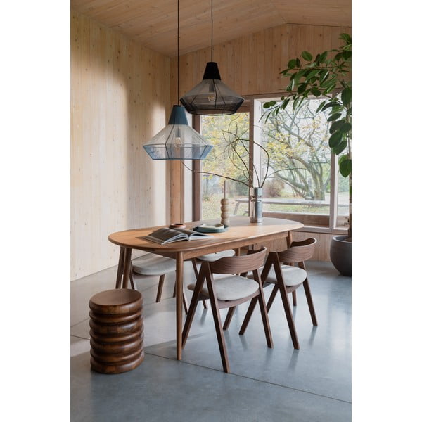 Tavolo da pranzo con piano effetto noce allungabile con estensione 90x180 cm Twist – Zuiver-image-1