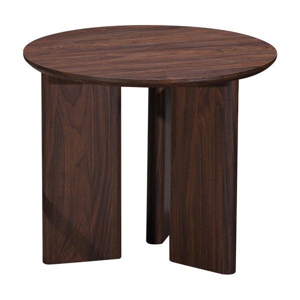 Tavolino da salotto rotondo colore naturale scuro con piano effetto noce ø 50 cm Chatham – Støraa