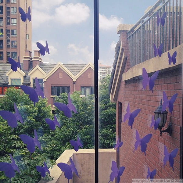 Set di 12 adesivi Farfalle viola - Ambiance-image-4