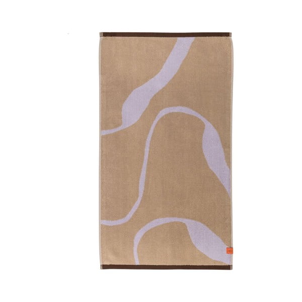 Asciugamano da bagno in cotone biologico color lavanda e marrone chiaro 70x133 cm Nova Arte - Mette Ditmer Denmark