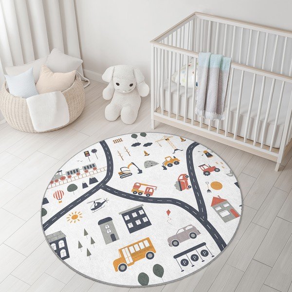 Tappeto da gioco per bambini lavabile ø120 cm World Around Me – Mila Home-image-3