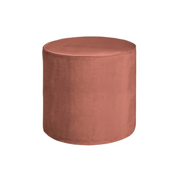 Pouf in velluto rosa , ⌀ 46 cm Sara - WOOOD