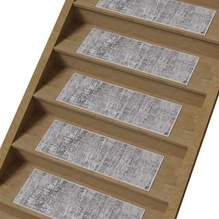 Passatoia per scale grigio in cotone set da 16 pz 25x65 cm Milano Gri - Vitaus