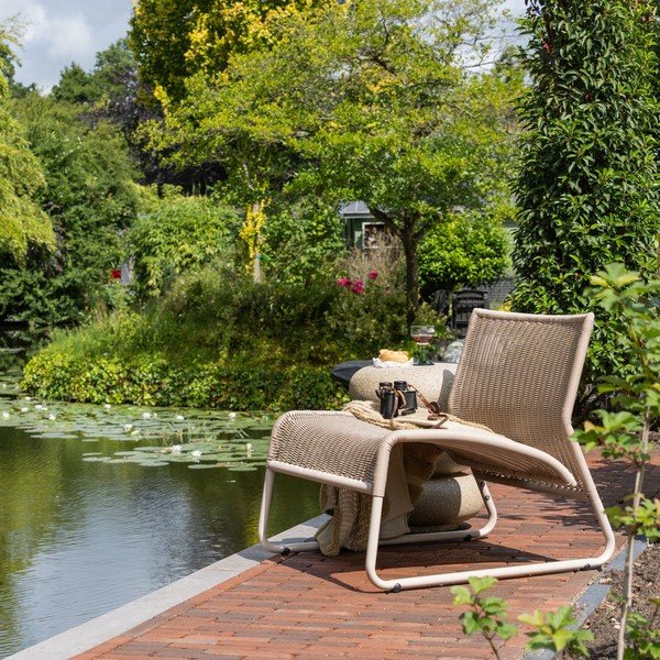 Poltrona da esterno beige in rattan artificiale West – WOOOD-image-1