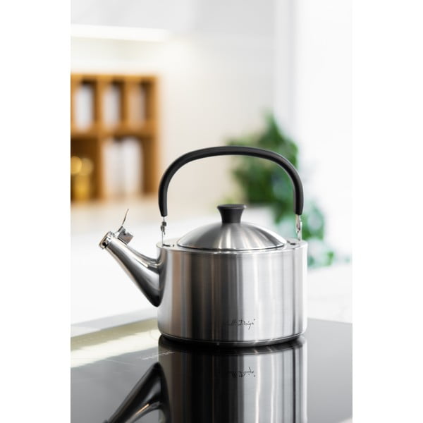 Bollitore in acciaio inox smerigliato con stantuffo , 1,5 l Diamante - Vialli Design-image-2