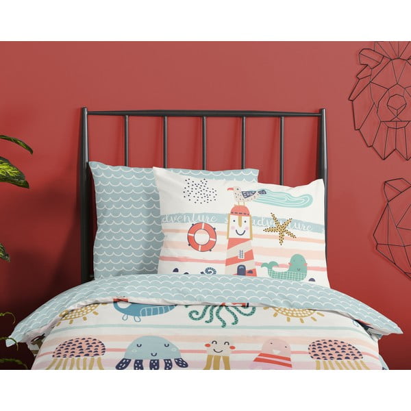 Set copripiumino e federa da bambini in cotone per letto singolo ed esteso 140x220 cm Sea – Good Morning-image-2