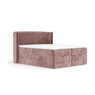 Letto boxspring rosa con spazio contenitivo 200x200 cm Passion - Maison de Rêve