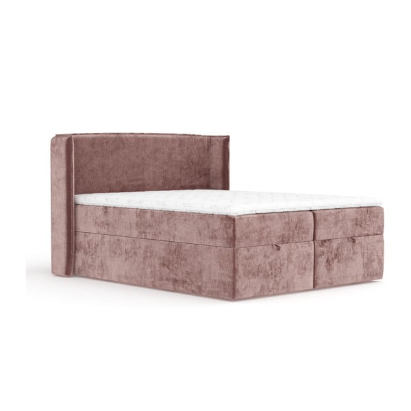 Letto boxspring rosa con spazio contenitivo 180x200 cm Passion – Maison de Rêve