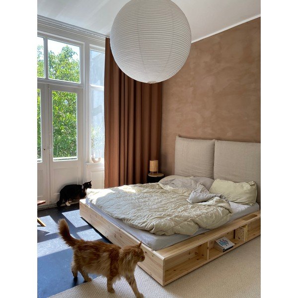 Letto matrimoniale in legno di pino con griglia 160x200 cm Ziggy - Karup Design-image-1