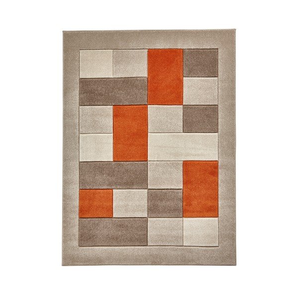 Béžovooranžový koberec Think Rugs Matrix, 60 x 120 cm