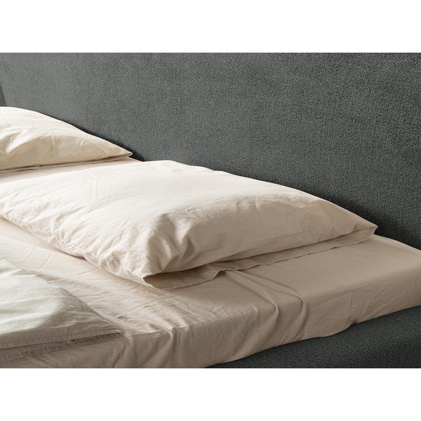 Letto matrimoniale imbottito grigio scuro con rete inclusa 140x200 cm Makana – Makamii-image-1
