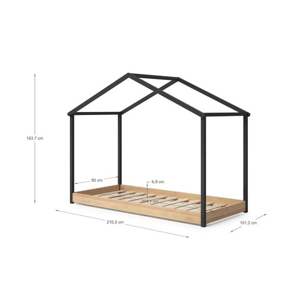 Letto per bambini grigio antracite 90 x 190 cm Arthur - Marckeric-image-4