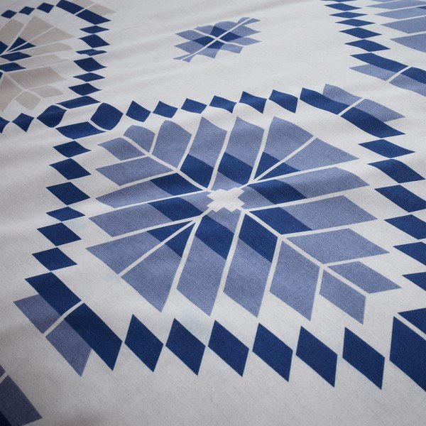 Biancheria da letto bianca e blu 200x135 cm Navajo - Catherine Lansfield-image-4