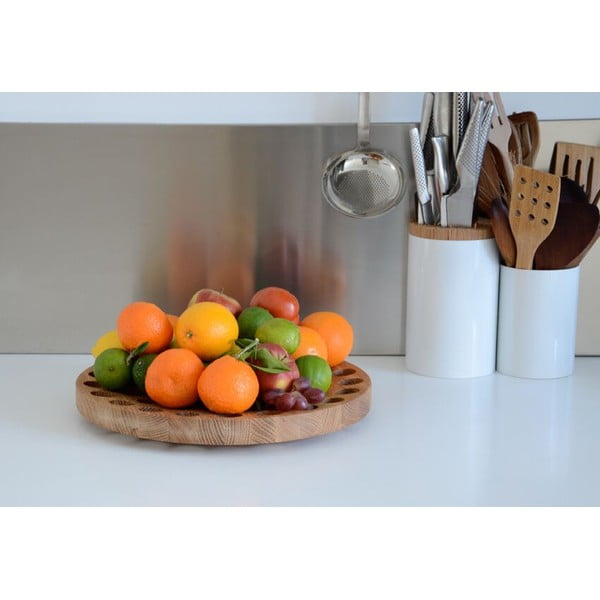 Fruttiera in legno di quercia, Ø 36 cm Geo - Wireworks-image-1