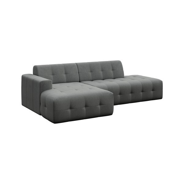 Divano angolare grigio (con penisola a sinistra e chaise lounge) rivestito in velluto Tuil – Rodier-image-2