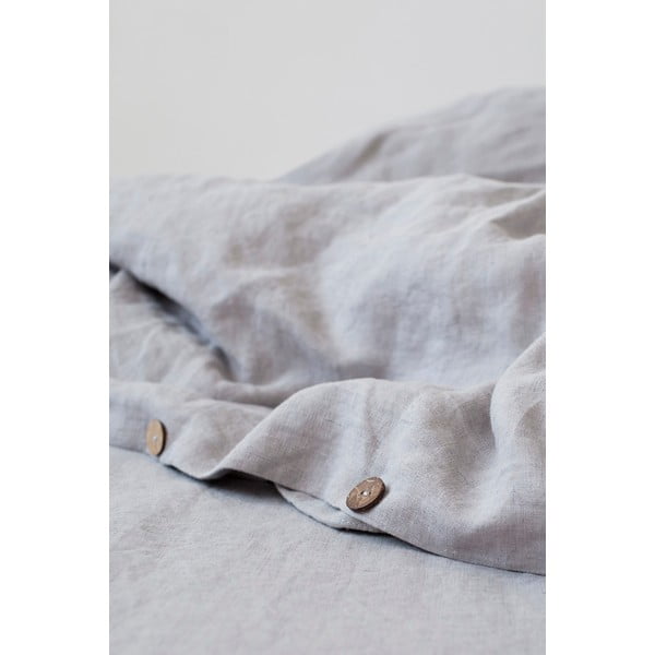Copripiumino in lino grigio chiaro, 200 x 220 cm Light Grey - Linen Tales-image-2