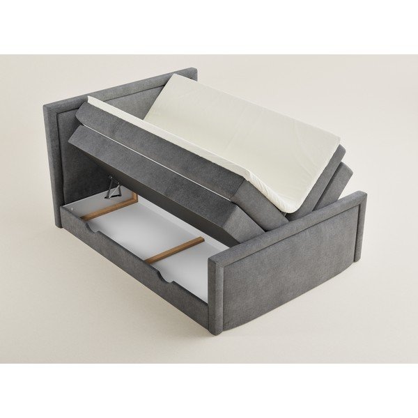 Letto boxspring grigio con contenitore 200x200 cm Fresco – Maison de Rêve-image-3
