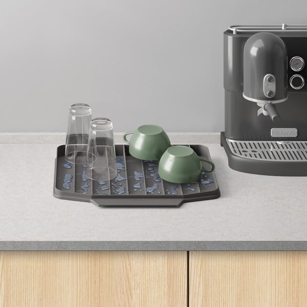 Scolapiatti grigio in plastica 40x33 cm Gravity – Metaltex-image-3