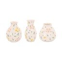 Set di vasi color crema in gres 3 pz (altezza totale 10 cm) Ditsy Floral – Sass & Belle