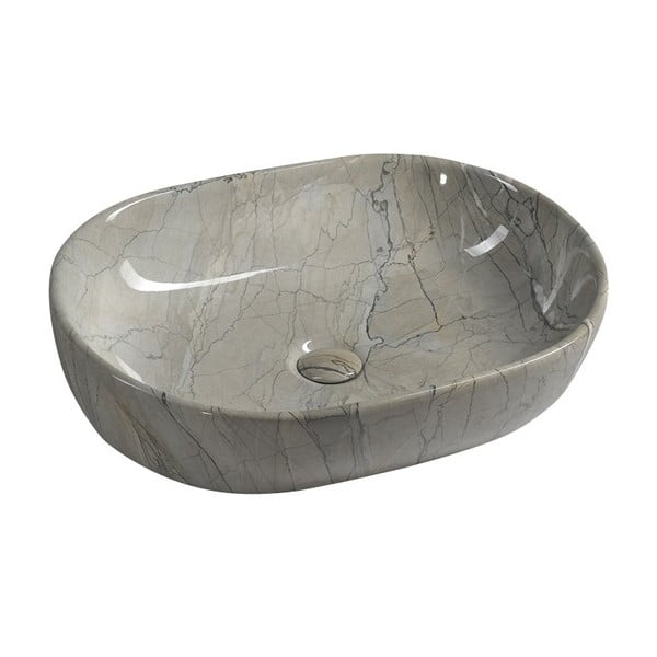 Lavabo grigio in ceramica 59x42 cm Dalma – Sapho