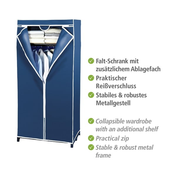 Armadio in tessuto blu 75x160 cm Air - Wenko-image-3