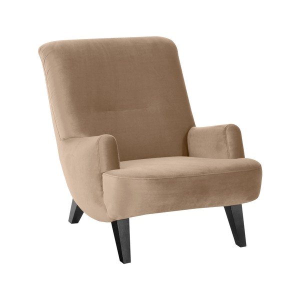 Poltrona beige con gambe nere Brandford Suede - Max Winzer