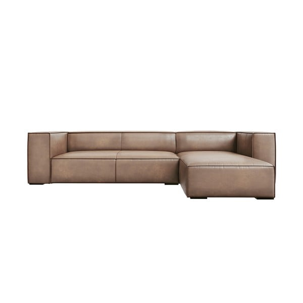 Divano angolare in pelle marrone chiaro (angolo destro) Madame - Windsor & Co Sofas