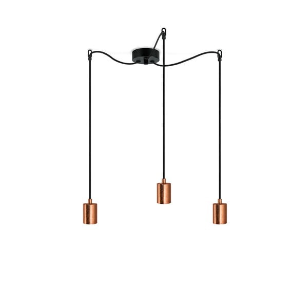 Lampada a sospensione nero/arancio con paralume in metallo ø 5 cm Cero - Sotto Luce