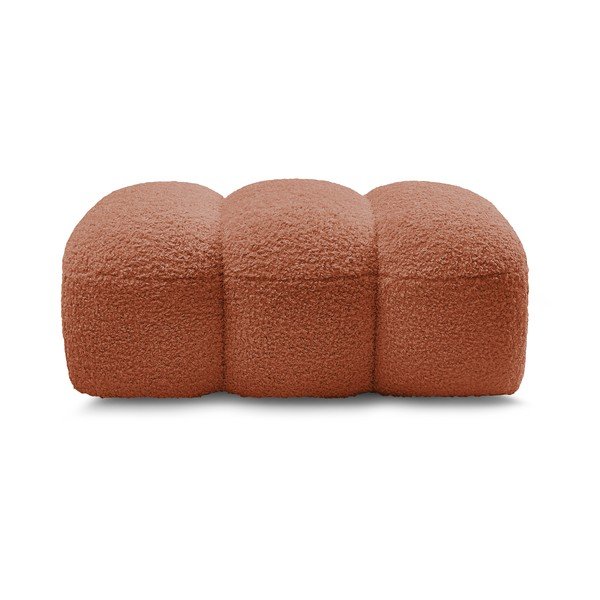 Poggiapiedi color mattone con rivestimento in bouclé Hippolyte – Bobochic Paris
