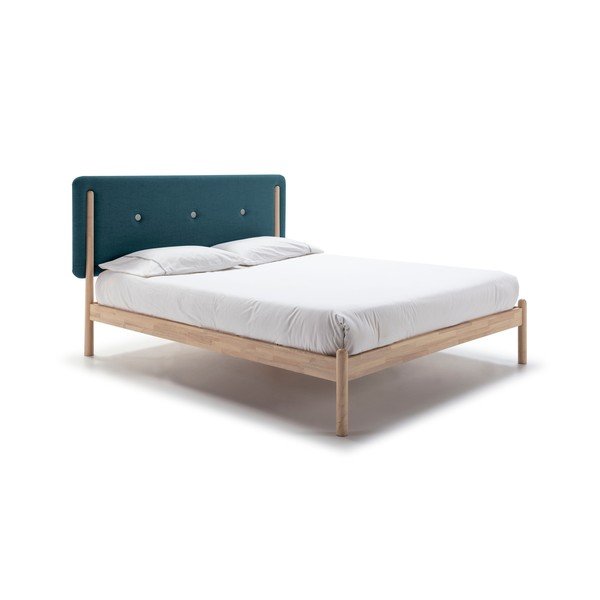 Letto in legno con testiera blu turchese , 160 x 200 cm Annie - Marckeric-image-4