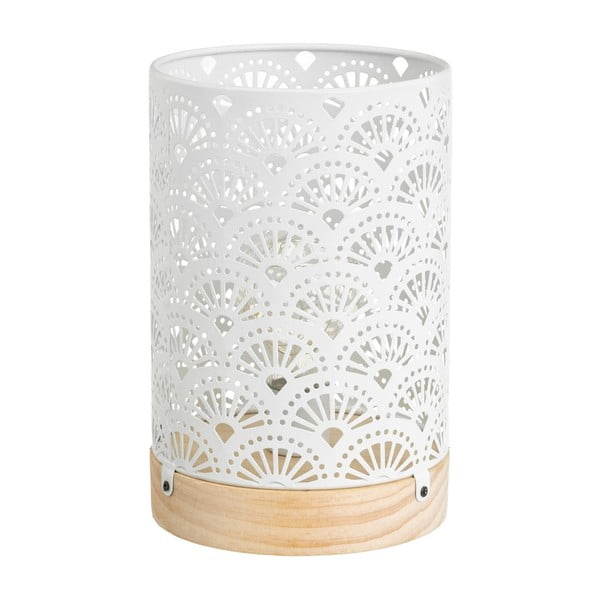 Lampada da tavolo bianca con paralume in metallo (altezza 20 cm) - Casa Selección